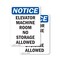 Signmission Elevator Machine Room No Storage Allowed, 10 in W x Rectangle, Plastic OS-2PACK-NS-P-1014-V-11732 - alternate 1